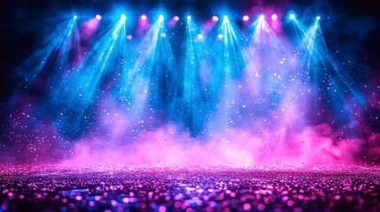 Wall Mural - Colorful stage lights illuminating a vibrant performance