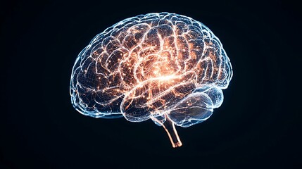 Poster - glowing human brain.