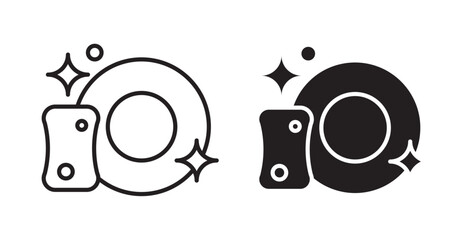 Poster - Washing dishes icons pack for ui designs