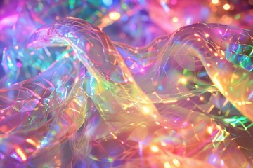 Aufkleber - Shiny colorful plastic surface reflecting lights creating an abstract colorful design