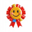 © Svitlana - 3D icon cartoon participation award ribbon with a happy face isolated on a white background