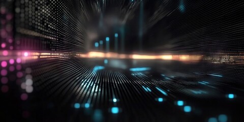 Poster - digital background perfect for tech processes, neural networks, artificial intelligence, data transf