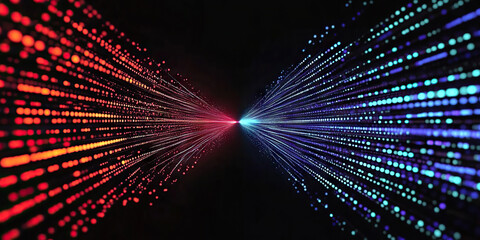 Poster - Digital background perfect for tech processes, neural networks, artificial intelligence, data transfer and encryption, digital archives, sound and graphic presentations, science, education, etc.