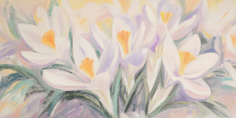 Poster - Beautiful pastel flowers in a soft, colorful arrangement