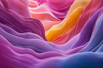 Poster - fluid waves of color blending into one another seamlessly