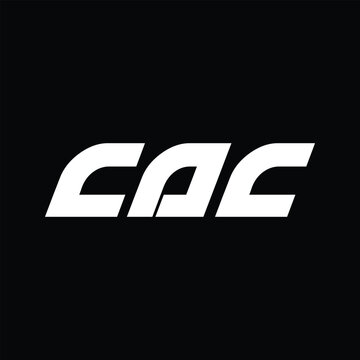 CAC letter technology logo design on black background. CAC creative initials letter IT logo concept. CAC setting shape design