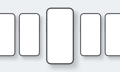 Fototapete - Smartphones Screens Mockups For Showing Your Mobile Design. Vector Illustration