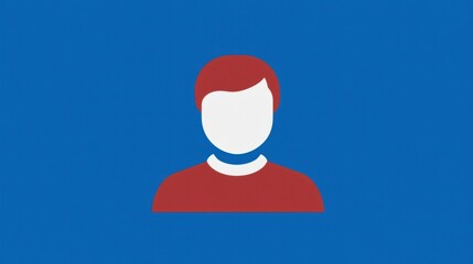 Poster - Minimalist of a person on a blue background, ideal for personal or professional use in various media projects.