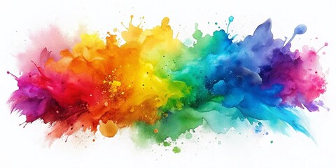 Aufkleber - Abstract Watercolor Shapes: Minimalist White Background Splash Art Design