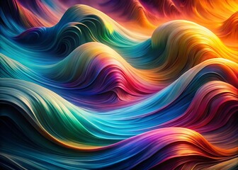 Aufkleber - Abstract Wave Patterns: Vibrant Flowing Color Designs - Stock Photo