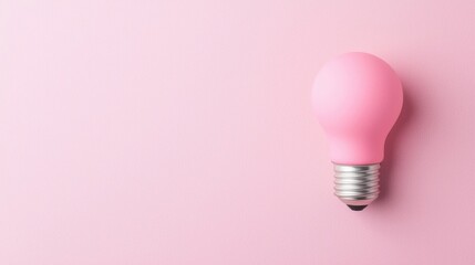 Poster - A vibrant pink light bulb against a soft pink background, symbolizing creativity and innovation in design.