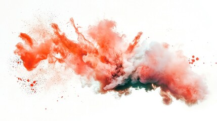 Poster - Vibrant Smoke Burst Artwork, a dynamic explosion of color in a watercolor style, perfect for digital projects, featuring a transparent background for versatile use.
