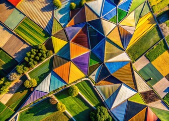 Aufkleber - Aerial View Geometric Polygon Pattern Abstract Background Design Template