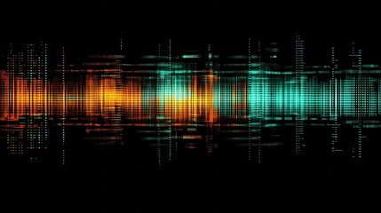 Poster - Futuristic Neon Noise and Grain Design on Black Background
