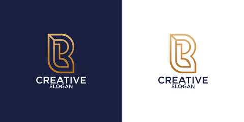 Fototapete - Modern and unique letter B initials logo design