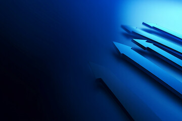 Poster - Abstract Blue Arrows with Gradient Light and Shadows in a Modern Composition. Business background
