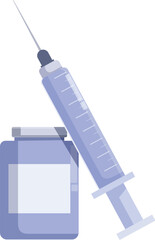 Poster - Syringe injecting medicine from medical glass jar, healthcare and vaccination concept