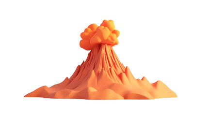 Aufkleber - Spectacular Volcanic Eruption with Glowing Lava and Smoke isolated on transparent or white background, png
