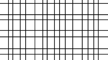 Canvas Print - Abstract grid pattern of black lines on white background