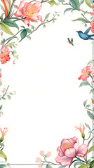 Fototapete - Digital vintage watercolor chinoiserie pattern abstract graphic poster background