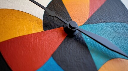 Poster - Modern Clock with Vibrant Colors and Organic Patterns