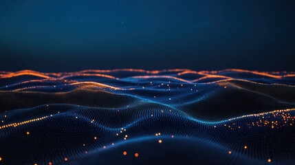 Wall Mural - dark blue background with glowing dots and connecting lines forming an abstract night sky pattern, c