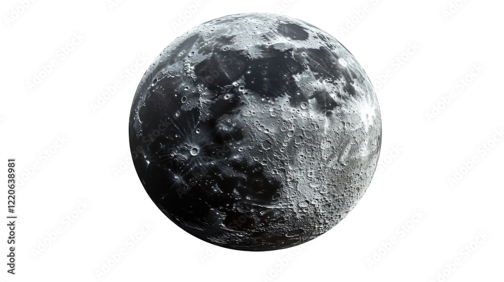 moon in space isolated on a white background Stock Photo | Adobe Stock