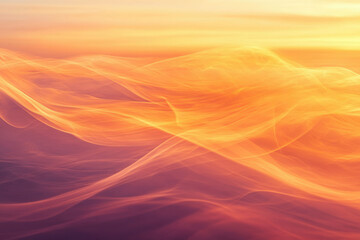 Poster - Abstract image of flowing, orange and red hues resembling a sunset or fiery landscape.