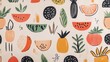 © MyStockz - Playful Organic Motifs on Soft Background Postcard Design