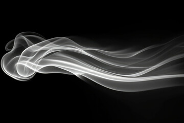 Aufkleber - Abstract image of elegant, flowing white smoke against a transparent background.