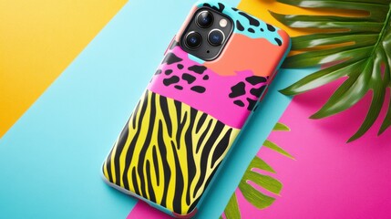 Poster - Stylish Phone Case with Intricate Patterns and Bright Colors