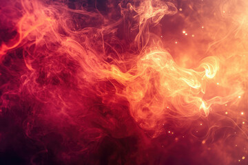 Aufkleber - Abstract fiery smoke swirls with orange and red hues, creating a dynamic and energetic background.