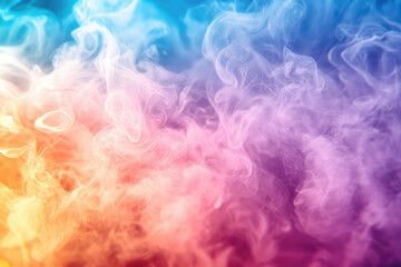 Poster - Abstract image of colorful smoke swirls, creating a vibrant and dreamy atmosphere.