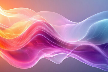 Aufkleber - Abstract image featuring vibrant, flowing waves of pastel colors creating a dreamy, ethereal effect.