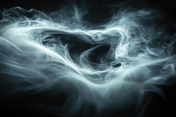 Poster - Abstract ethereal smoke swirls in a dark background creating a mysterious and captivating image.