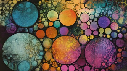 Poster - Vibrant Patterns on Digital Screen with Layered Elements