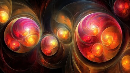 Poster - Vibrant Patterns on Digital Screen with Layered Elements