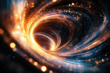 Poster - A mesmerizing cosmic swirl, a vibrant vortex of energy and light, swirling in a dazzling display of celestial beauty.