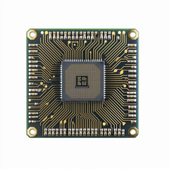 Poster - Microprocessor layout on a circuit board showcases intricate design