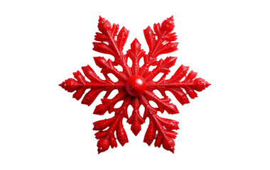 Wall Mural - red emoji snowflake clipart on white and transparent backgrounds