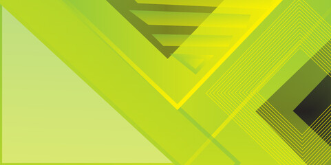 Poster - green and yellow background. flat yellow gradation wavy geometric background. geometric triangles shapes. creative minimalist and various modern geometric shapes for background perfect for wallpaper