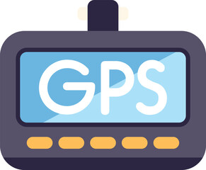 Poster - gps navigation system device with buttons at the bottom and an antenna on the top, showing gps text 