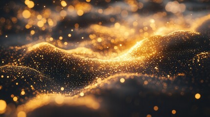 Poster - glowing particles that appear to grow and evolve, symbolizing the transformation of matter.