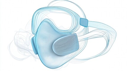  - conceptual diagram showing the structure of a dust mask, focusing on its ability to filter PM 2.5 particles.