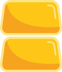 Poster - Simple vector illustration of two gold bars stacked on top of each other, gleaming brightly