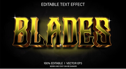 Fototapete - blades 3d vector text effect with modern style design