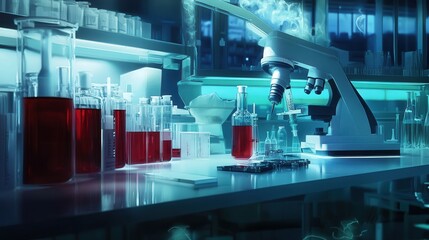 Poster - laboratory process where venom is extracted and analyzed for its potential to be used in producing life-saving medicines.