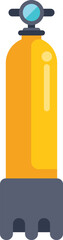 Poster - yellow oxygen tank standing upright, essential equipment for diving and underwater exploration