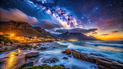 Dramatic Night Sky over Old Kom Bay, Kommetjie, South Africa