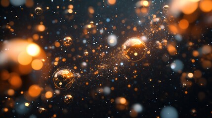 Aufkleber - field of subatomic particles orbiting in a chaotic yet harmonious dance of motion and energy